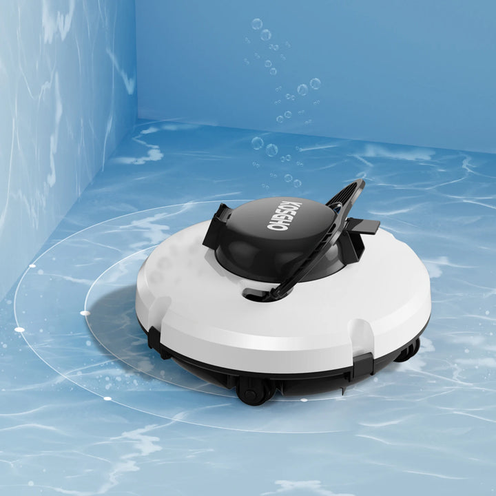 KOSGHO Cordless Robotic Pool Vacuum Cleaner w Motors Self-Parking Feature for Flat Ground Pools - Efficient Pool Cleaning Tool