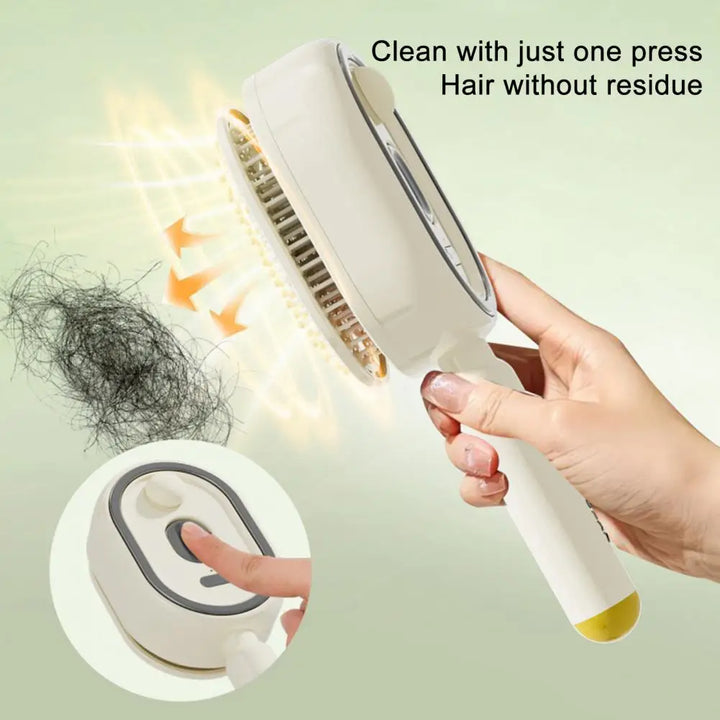 Electric Spray Hair Brush 2-In-1 Misting Hair Brush with Water Spray Reduce Frizz Anti-Static Retractable Steam Massage Comb