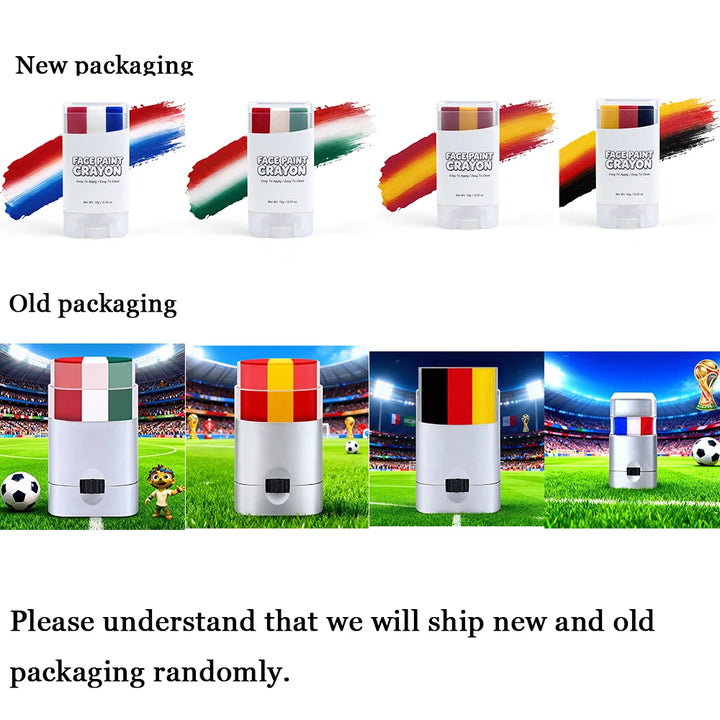 Country Flag Face Paint Stick Stripe Football Fan Brush Stick Face & Body Paint Football Game Cheering Cheerleading Decoration