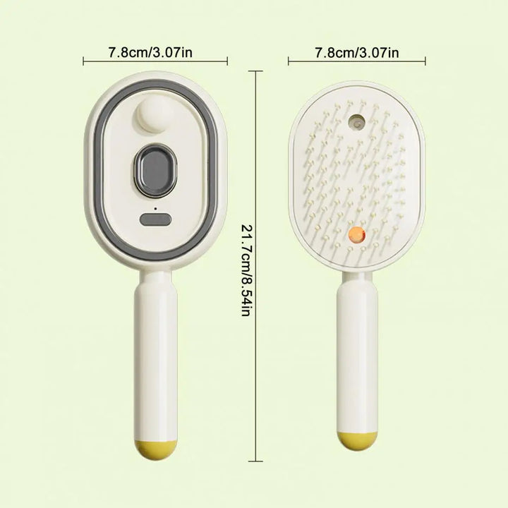Electric Spray Hair Brush 2-In-1 Misting Hair Brush with Water Spray Reduce Frizz Anti-Static Retractable Steam Massage Comb