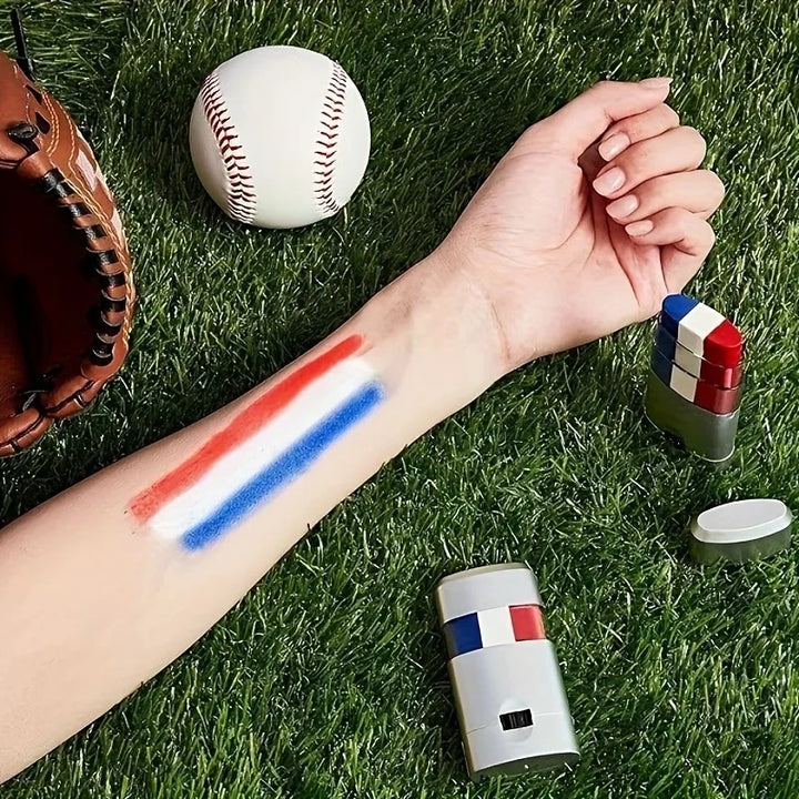 Country Flag Face Paint Stick Stripe Football Fan Brush Stick Face & Body Paint Football Game Cheering Cheerleading Decoration